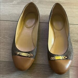 Michael Kors Brown and Gold Women's Flats